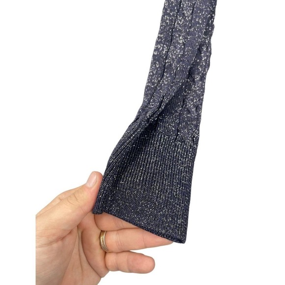 Brooks Brothers Sweater Women M Navy Blue Sparkle Viscose Long Sleeve Cardigan - Picture 3 of 7